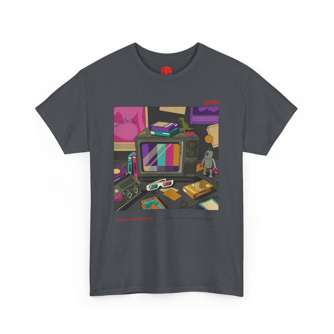 Average Streamer Society Retro 3 Unisex Heavy Cotton Tee