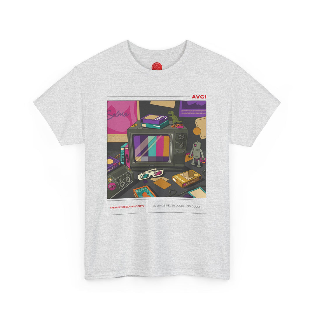 Average Streamer Society Retro 3 Unisex Heavy Cotton Tee