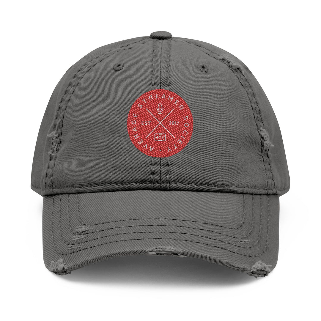 Average Streamer Society Distressed Dad Hat with Embroidered Logo - Vintage Casual Cap for Everyday Wear