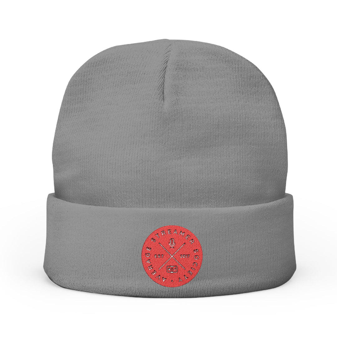 Average Streamer Society Embroidered Knit Beanie – Cozy Casual Winter Accessory for Trendy Individuals