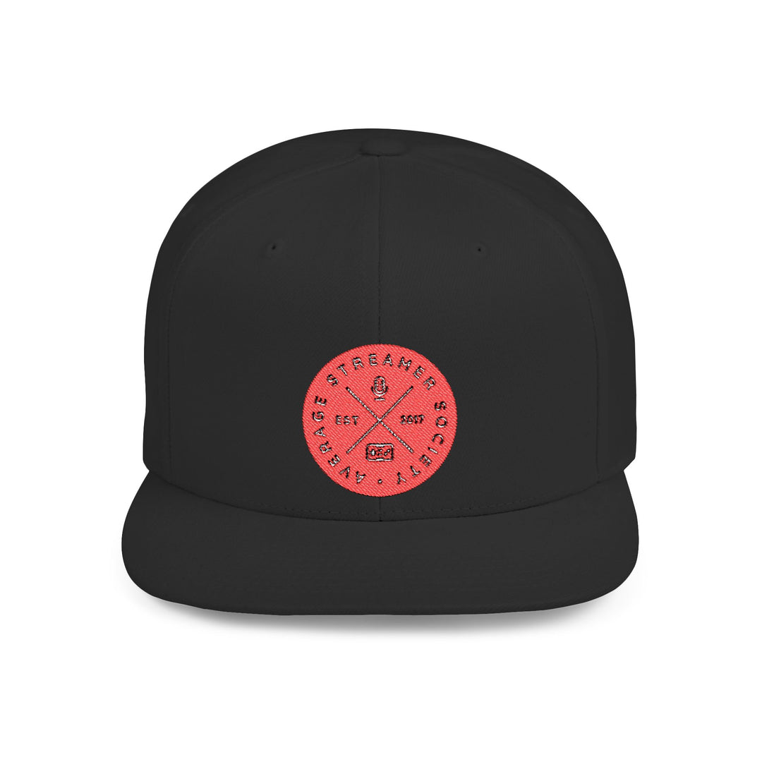Average Streamer Society Stylish Flat Bill Snapback Cap - Trendy Adjustable Hat with Unique Design