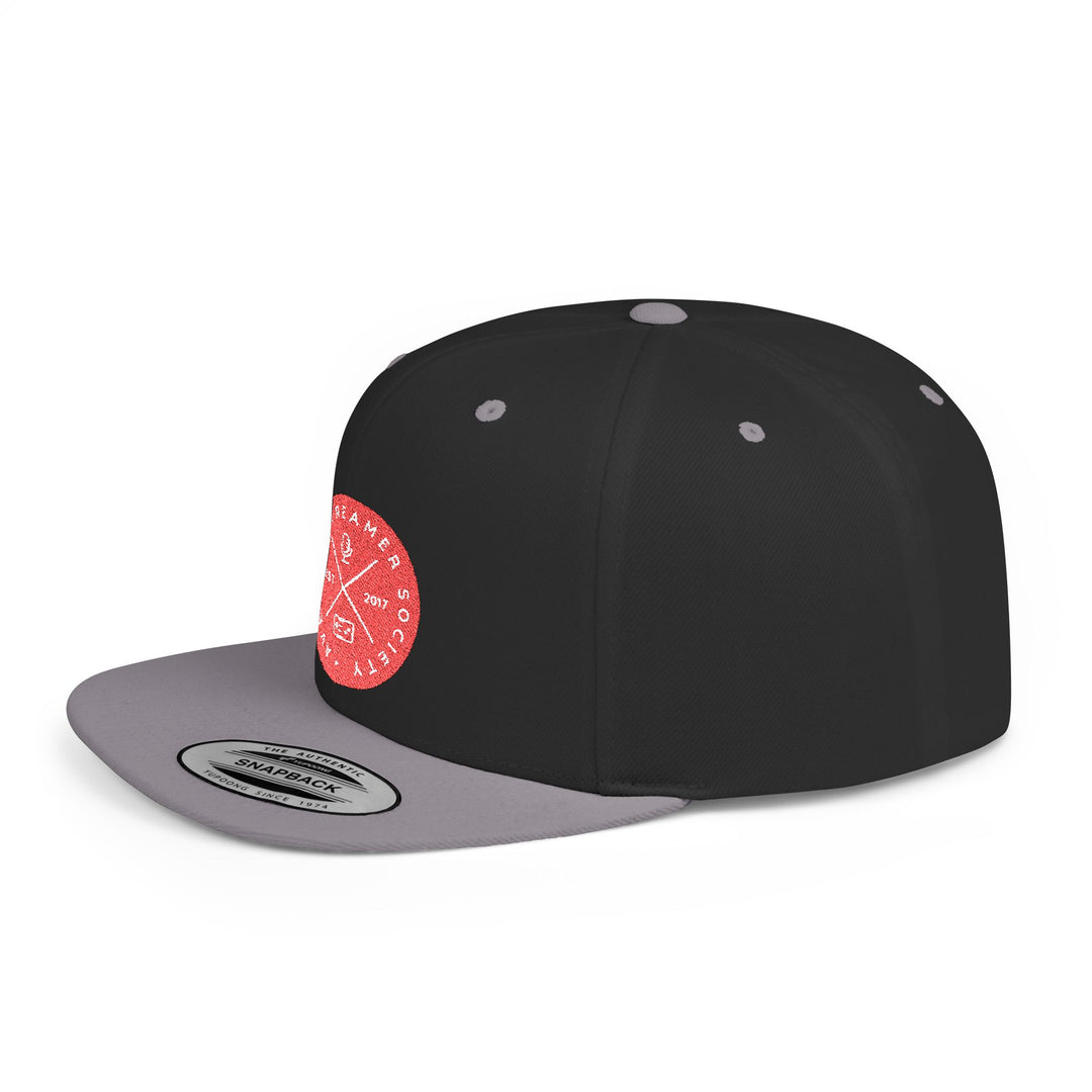 Average Streamer Society Stylish Flat Bill Snapback Cap - Trendy Adjustable Hat with Unique Design