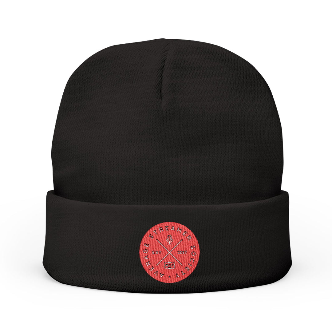 Average Streamer Society Embroidered Knit Beanie – Cozy Casual Winter Accessory for Trendy Individuals