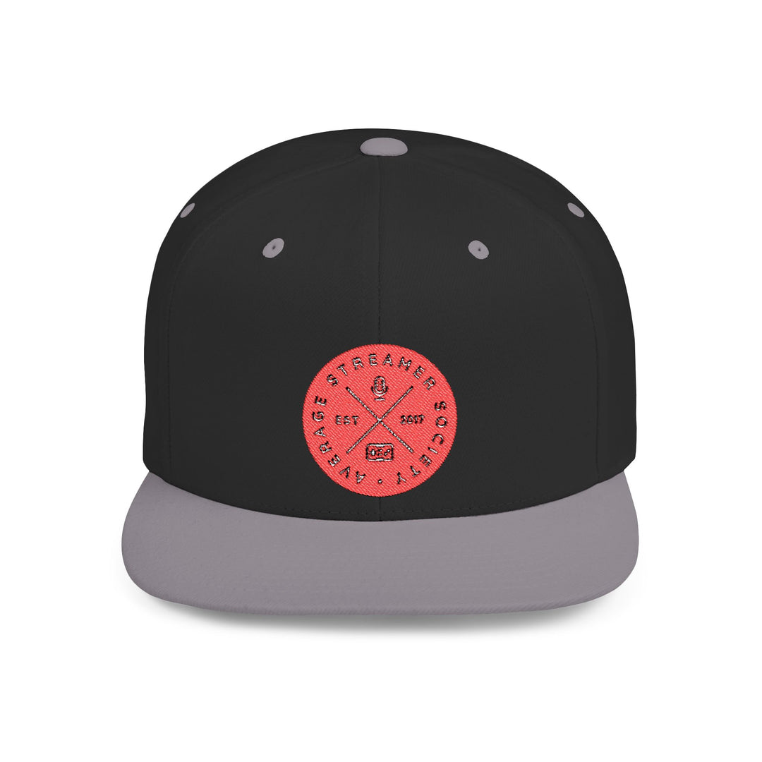 Average Streamer Society Stylish Flat Bill Snapback Cap - Trendy Adjustable Hat with Unique Design