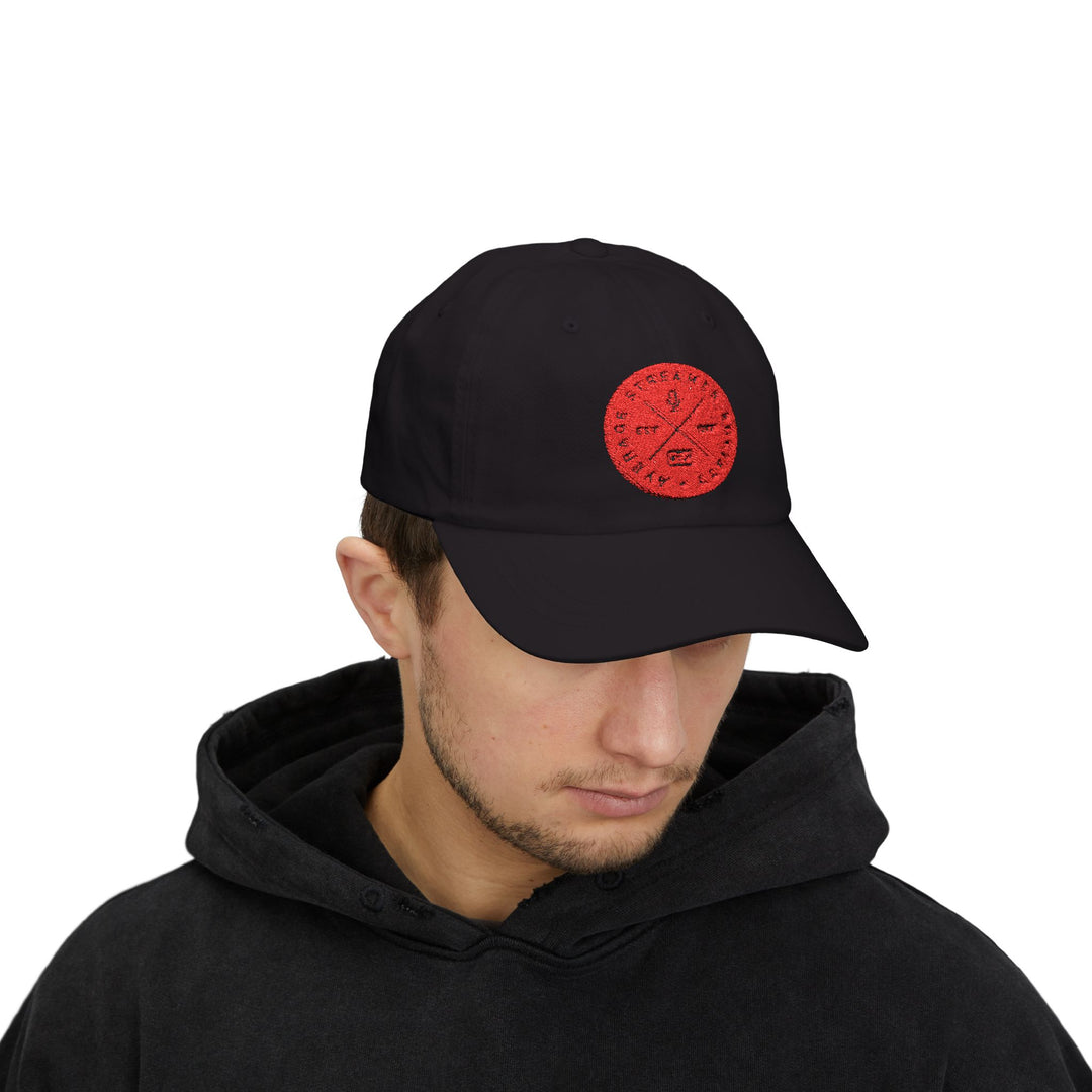 Average Streamer Society Heritage Red Emblem Classic Dad Cap - Casual Style for Everyday Adventures