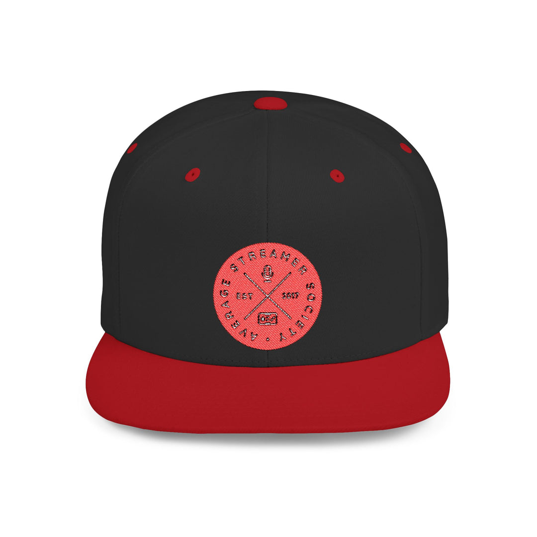 Average Streamer Society Stylish Flat Bill Snapback Cap - Trendy Adjustable Hat with Unique Design