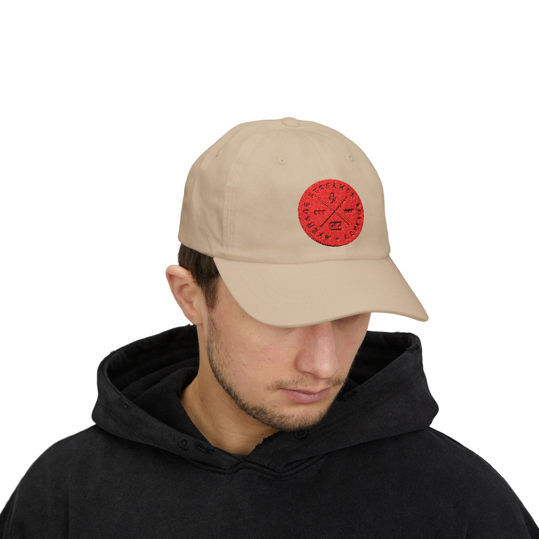 Average Streamer Society Heritage Red Emblem Classic Dad Cap - Casual Style for Everyday Adventures