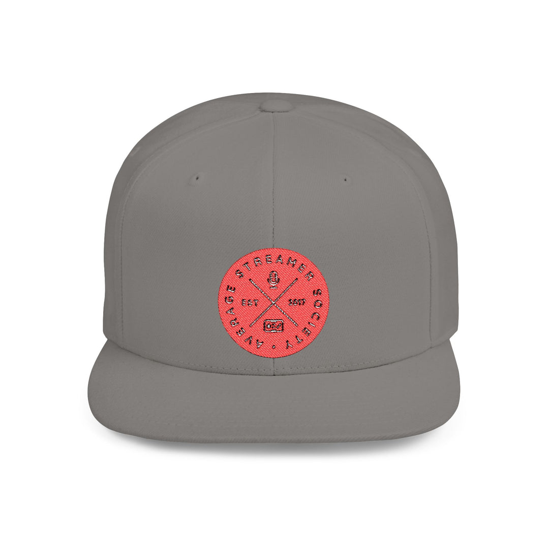 Average Streamer Society Stylish Flat Bill Snapback Cap - Trendy Adjustable Hat with Unique Design