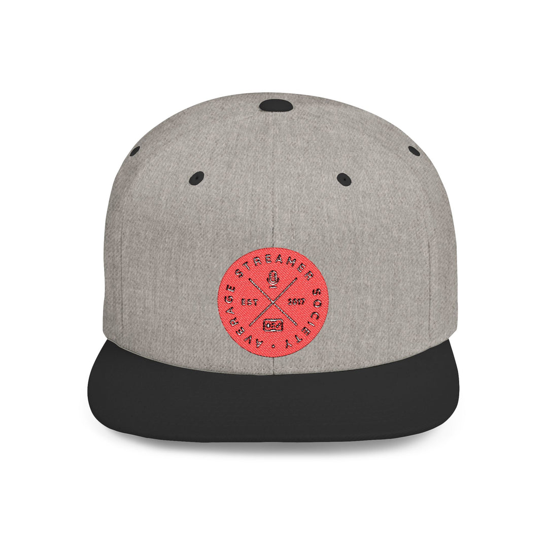Average Streamer Society Stylish Flat Bill Snapback Cap - Trendy Adjustable Hat with Unique Design