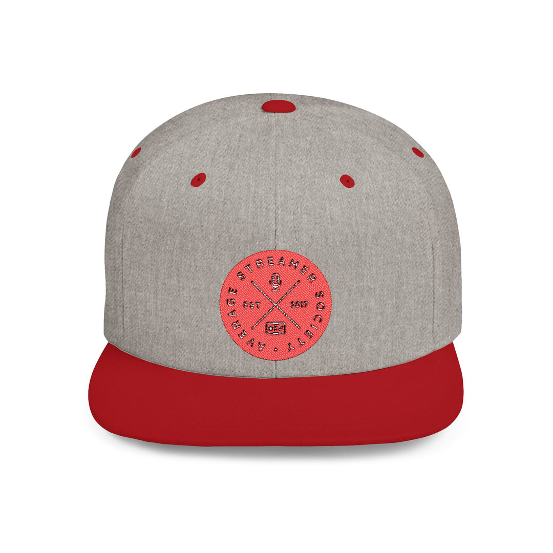 Average Streamer Society Stylish Flat Bill Snapback Cap - Trendy Adjustable Hat with Unique Design
