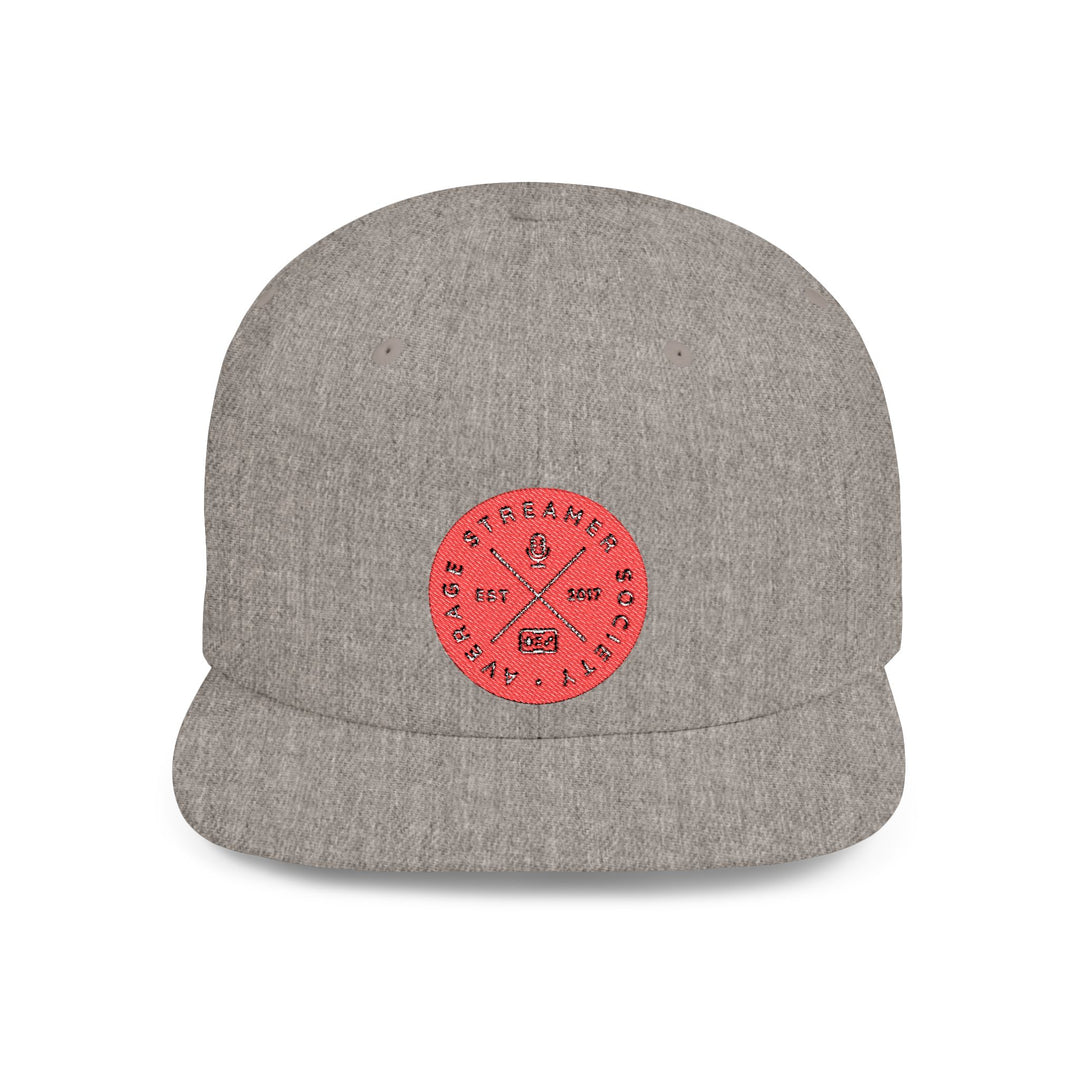 Average Streamer Society Stylish Flat Bill Snapback Cap - Trendy Adjustable Hat with Unique Design