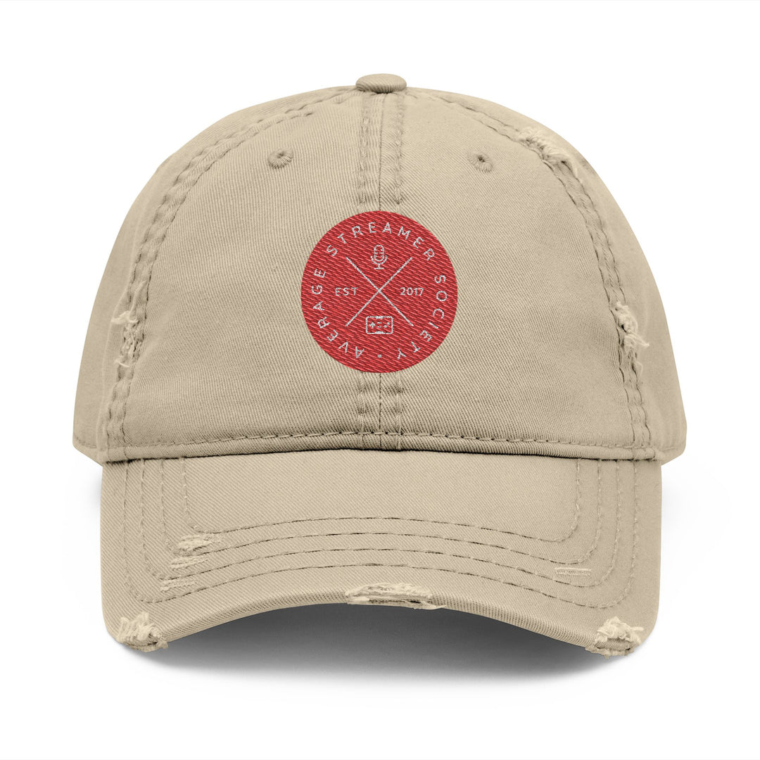 Average Streamer Society Distressed Dad Hat with Embroidered Logo - Vintage Casual Cap for Everyday Wear
